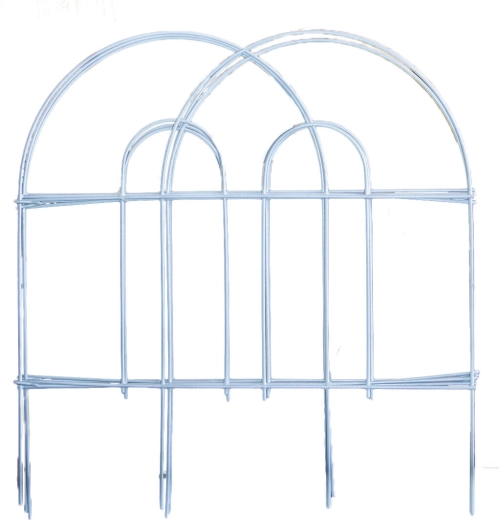 Metalen tuinhek met PH-vulling 45 cm × 3 m, wit (7 stuks)