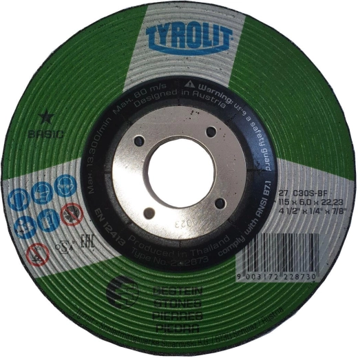 Slijpschijf voor gietijzer en steen 115 × 6 × 22,2 mm