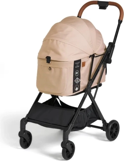 FIKAGO Hygge beige honden- en kattenbuggy