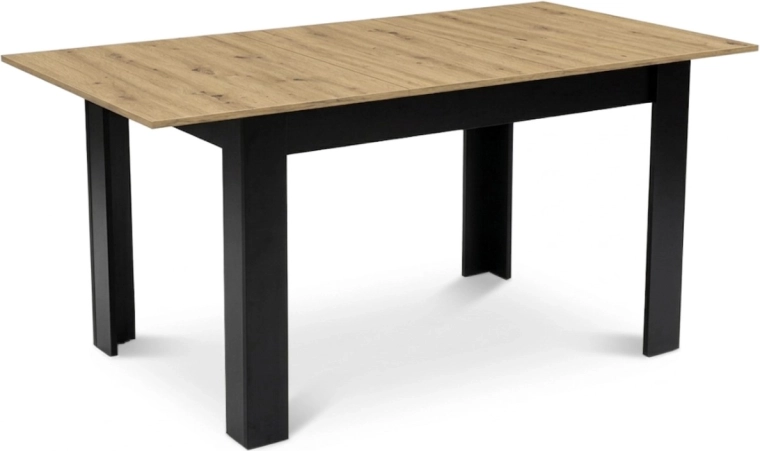 Rechthoekige uitschuifbare eettafel 120–160 × 80 cm, eiken artisan, voor 4–6 personen