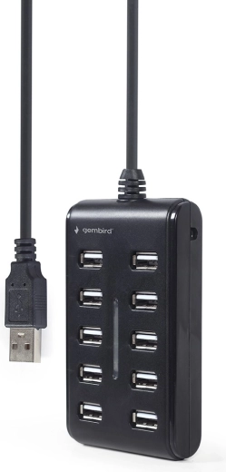 USB-hub 2.0 met 10 poorten, zwart