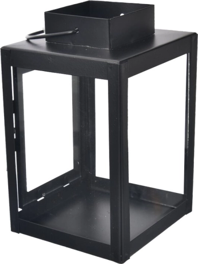 Decoratieve metalen lantaarn zwart 16 cm