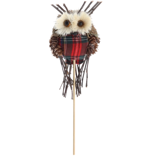 Kerstversiering uiltje op prikker 30 cm