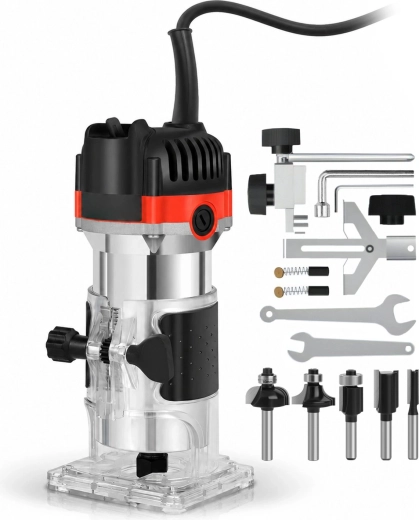 Bovenfrees voor hout 800 W met transparante basis - 1 stuk