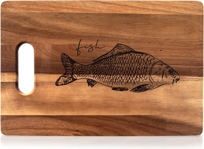 Houten snijplank van acaciahout 36 × 24 cm met handgreep