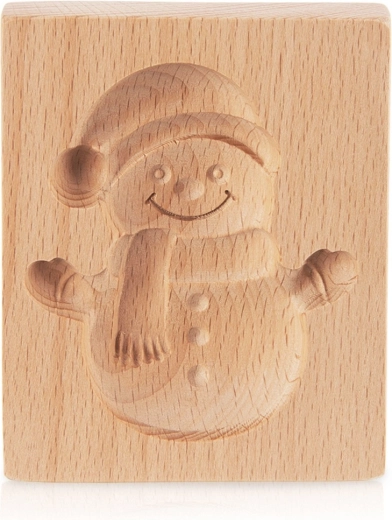 Houten koekjesmal sneeuwpop 11 × 9,5 cm