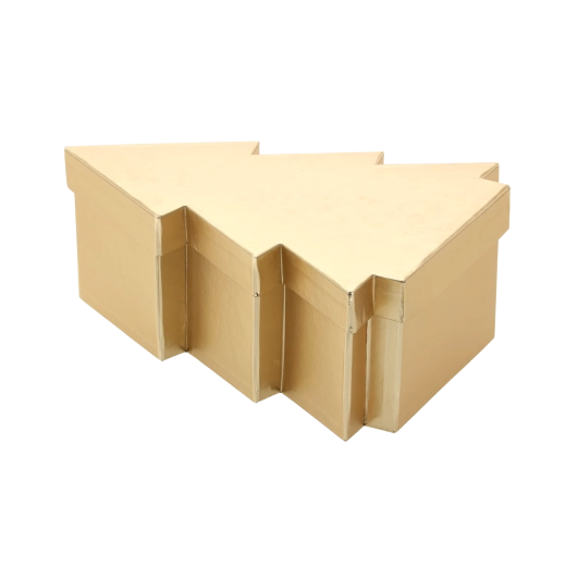 Kerstcadeaudoos in de vorm van een boompje goud 25 × 18,5 × 9,5 cm