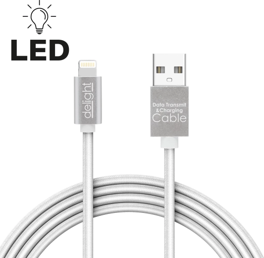 Datakabel Lightning voor iPhone met ledconnector