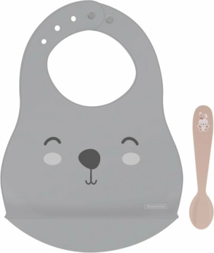 Siliconen slab met lepeltje Tramontina Le Petit, konijntje, roze