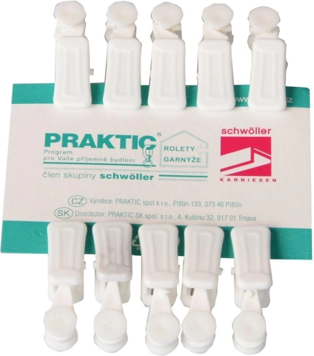 Klemmen voor U-rail, wit, 10 stuks