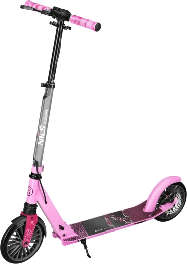 Opvouwbare step NILS Extreme Lumia roze 200 mm met vering en schijfrem