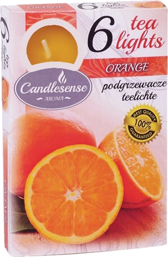 Geurende theelichtjes Sinaasappel, 6 stuks