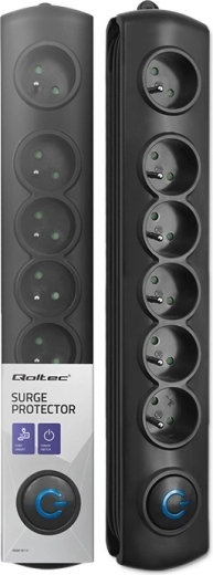 Overspanningsstekkerdoos 6 stopcontacten 3 m met verlichte schakelaar