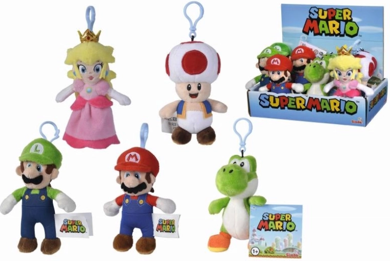 Pluchen sleutelhanger Super Mario, 12,5 cm, 5 soorten, DP12