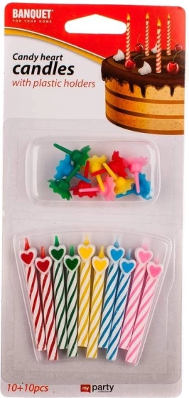 Hartvormige kaarsjes 10+10 stuks