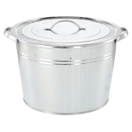 Kegelvormige verzinkte ketel 25 l met vast deksel