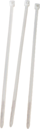 Kabelbinders van nylon 200 × 3,6 mm, wit (50 stuks)