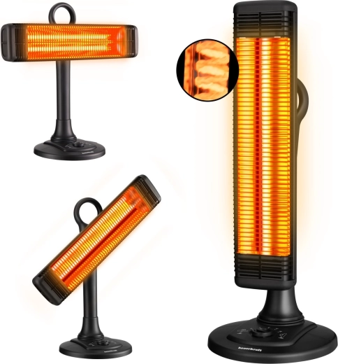 Infrarood terrasverwarmer met oscillatie 1000 W Bauerkraft