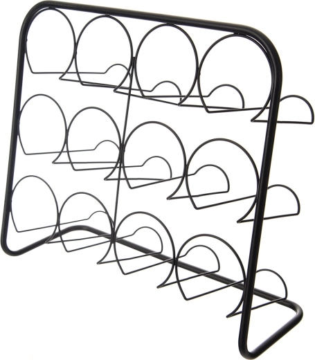 Zwart metalen wijnrek 45 × 14 × 38 cm