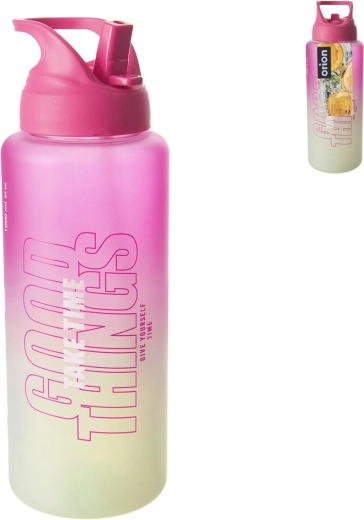 Tritan drinkfles Moly Light 1 l roze-groen