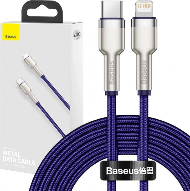 Baseus kabel USB‑C naar Lightning 20 W, 2 m, paars