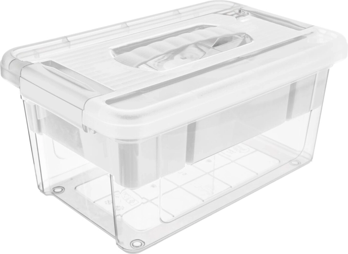 Plastic opbergbox MULTI Stormax rechthoek 9 l met witte organizer