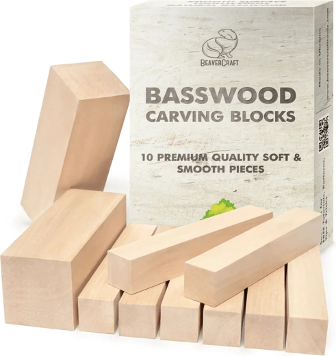 Set lindehouten blokken voor houtsnijden 10 stuks BEAVERCRAFT