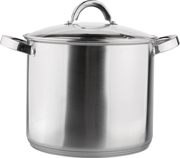Hoge roestvrijstalen pan Fabio 24 cm, 8,5 l met glazen deksel