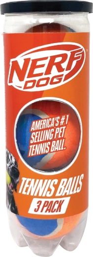Nerf Dog tennisballen voor honden zonder pieper 3 stuks in koker 6,5 cm