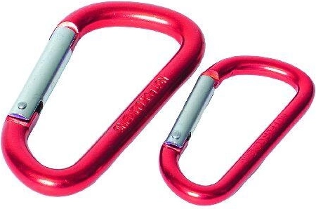 Aluminium karabiner 80 × 8 mm, set van 2 stuks