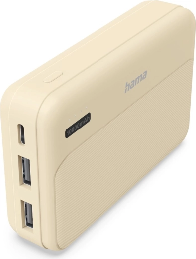 Hama powerbank Power Pack Pocket 10 10000 mAh, 2× USB-A, zandkleurig