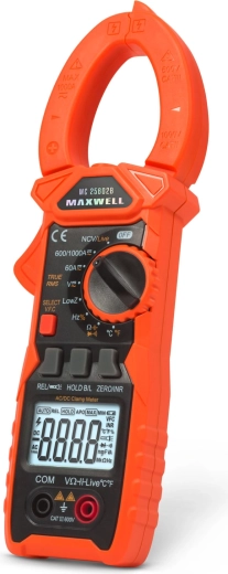 MAXWELL-stroomtangmultimeter True RMS AC/DC 1000 A met werklamp