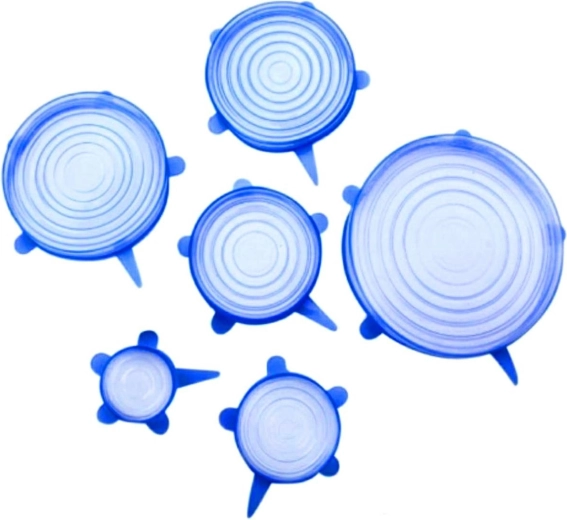 Ag636b siliconen deksels 6 stuks blauw