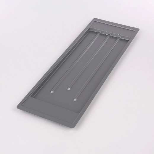 Metpol zilverkleurige afdruipbak 59,5 × 20 cm voor een tweelaagse afdruiprek van 60 cm