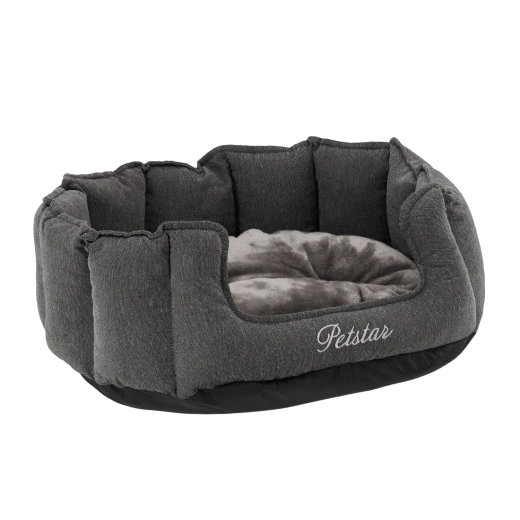 Grijs zacht bedje voor honden en katten 62 × 55 × 22 cm