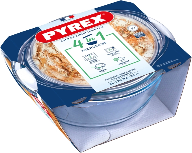 Ronde ovenschaal met deksel 3 l PYREX glas