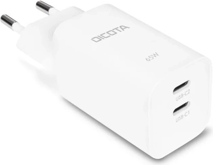 Witte GaN-netlader 65 W met 2× USB‑C (EU)