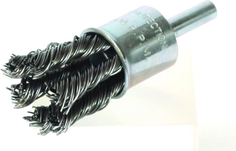 Eindborstel 19 mm met stalen draad 0,5 mm op schacht FESTA