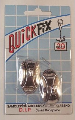 Zelfklevende ovale haakjes, zilverkleurig, 2 stuks