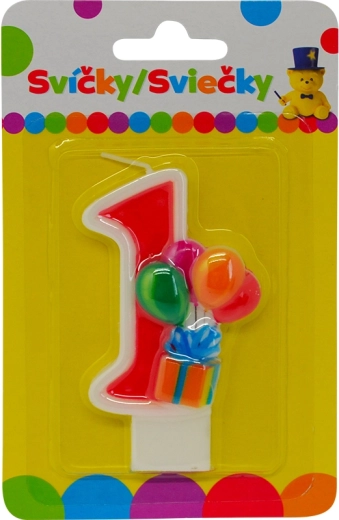 Verjaardagskaars met ballonnen – nummer 1