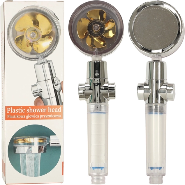 Douchekop met gouden turbine