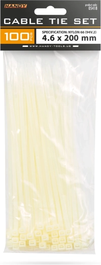 Kabelbinders 200 × 4,6 mm transparant, 100 stuks