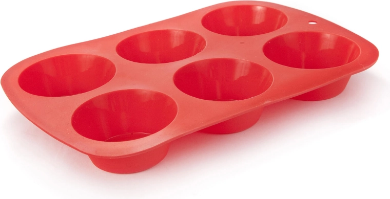 Siliconen muffinvorm CULINARIA, 6 stuks, rood, 27,5 × 18 × 3,2 cm