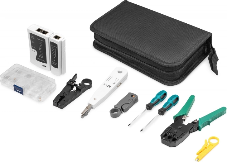 Set netwerkgereedschap voor service en installatie van LAN DIGITUS