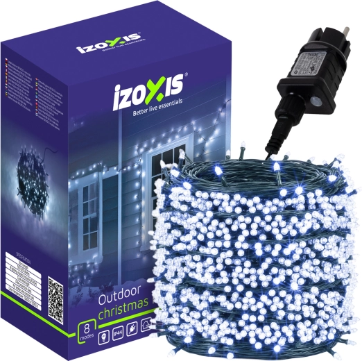 Kerst LED-lichtsnoer voor buiten Izoxis 500 LED 35 m koel wit IP44, 8 standen