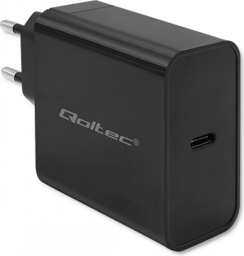 Qoltec snellader 65W USB-C zwart
