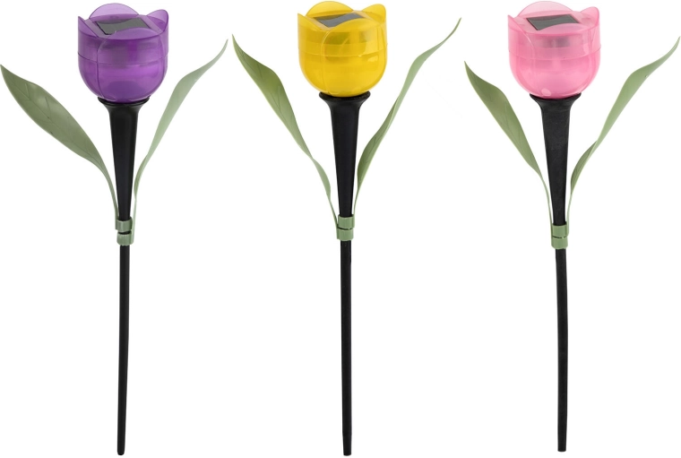 Zonne tuinlamp tulp met LED, mix kleuren