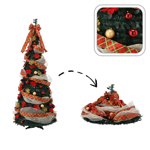 Opvouwbare kunstkerstboom Giada 150 cm met LED-verlichting - 1 stuk