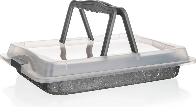 Banquet Granite bakplaat met kunststof deksel 42 × 29 × 4,5 cm