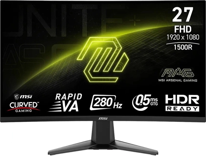 MSI MAG 276CXF 27" gebogen gamingmonitor FHD 280 Hz zwart